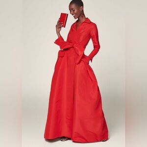 Carolina Herrera Cache-Coeur Red Taffeta Gown
